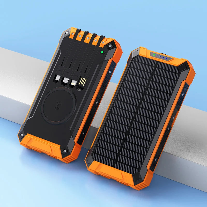 PowerBank - Bærbar Solcelle Trådløs Strømbank