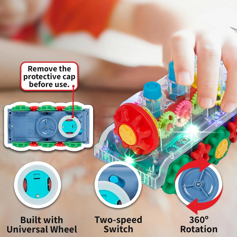 Kletshuts™ DancingTrain: Lys Opp Automatisk Dansende Tog Med Synlige Tannhjul