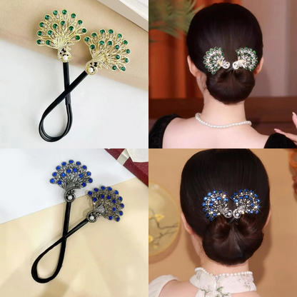Rose® HairTie 1+1 GRATIS: Stilfull Hårbånd Elegant Vintage Krystall Hestehale Twist Holder