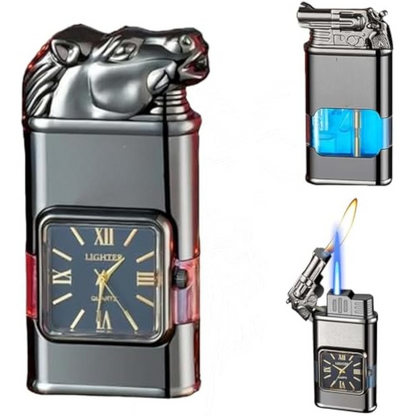 WatchLighter: Vintage-inspirert Multifunksjonell Dobbel Flamme Klokke Lighter
