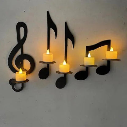 Ledsen™ CandleHolder - Musikknote Veggmontert Lysestake