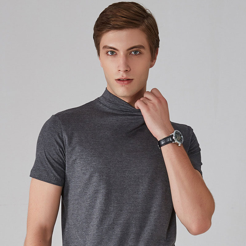Icone™ FitShirt 1+1 GRATIS: Herre Smal Passform Høy Hals Avslappet Skjorte