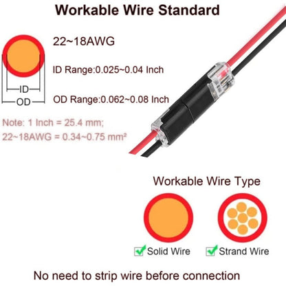 SolderlessConnector 10+10 GRATIS - Hurtigt Sikker Forbindelse Loddefri Tråd Splejs Stik