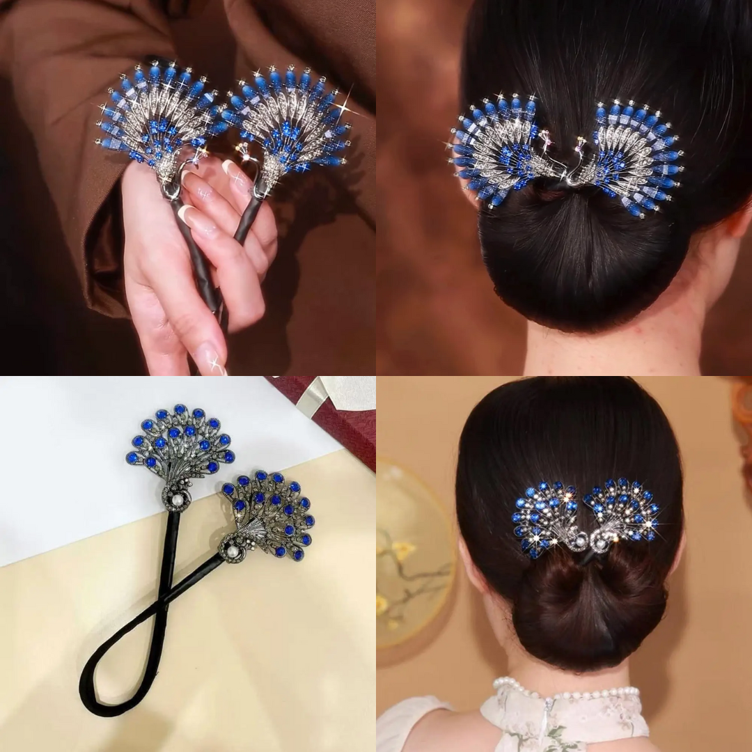 Rose® HairTie 1+1 GRATIS: Stilfull Hårbånd Elegant Vintage Krystall Hestehale Twist Holder
