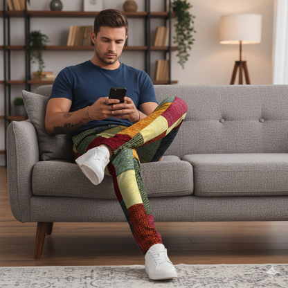 Icone™ RetroTrousers: Stilfulle Fargeblokk Vintage Slim Fit Retro Bukser