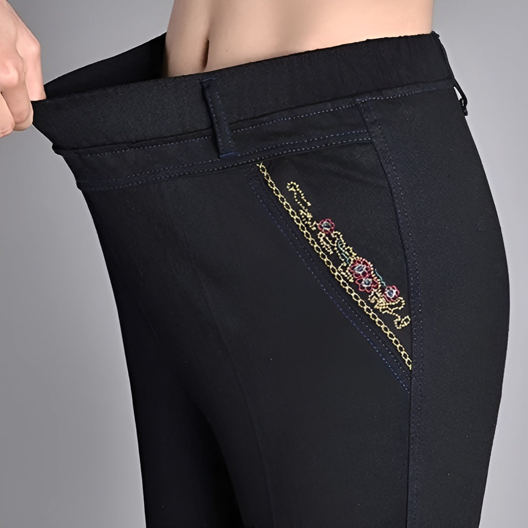 Icone™ CasualJeans: Elastisk Høj Talje Stretch Lige Ben Casual Jeans