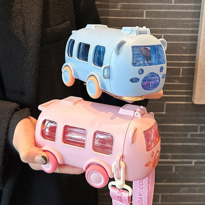 Kletshuts™ BusTumbler: Sød Sjov Stor Kapacitet Børne Bus Vand Tumbler