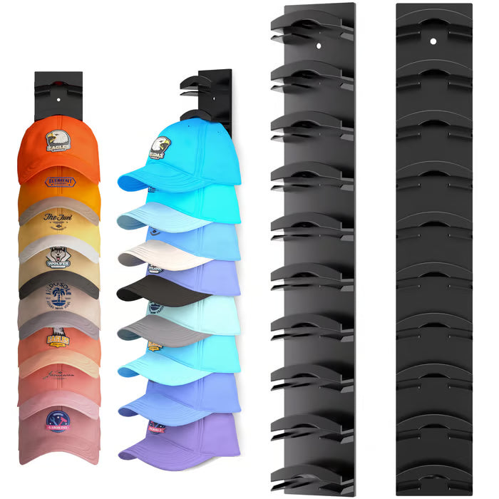 GlideHold® HatOrganizer 1+1 GRATIS: Veggmontert Hatt Organizer Stativ