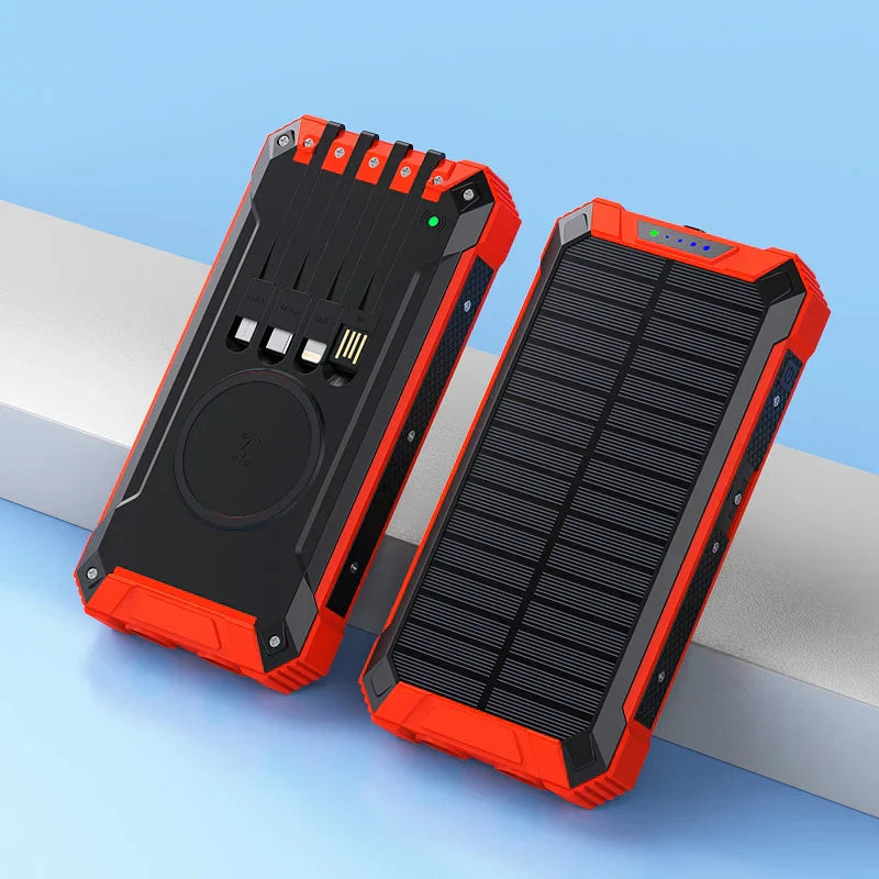 PowerBank - Bærbar Solcelle Trådløs Strømbank