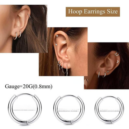 Jewelance™ StudEarrings: Minimalistisk Brusk Piercing Stud Øredobber Sett