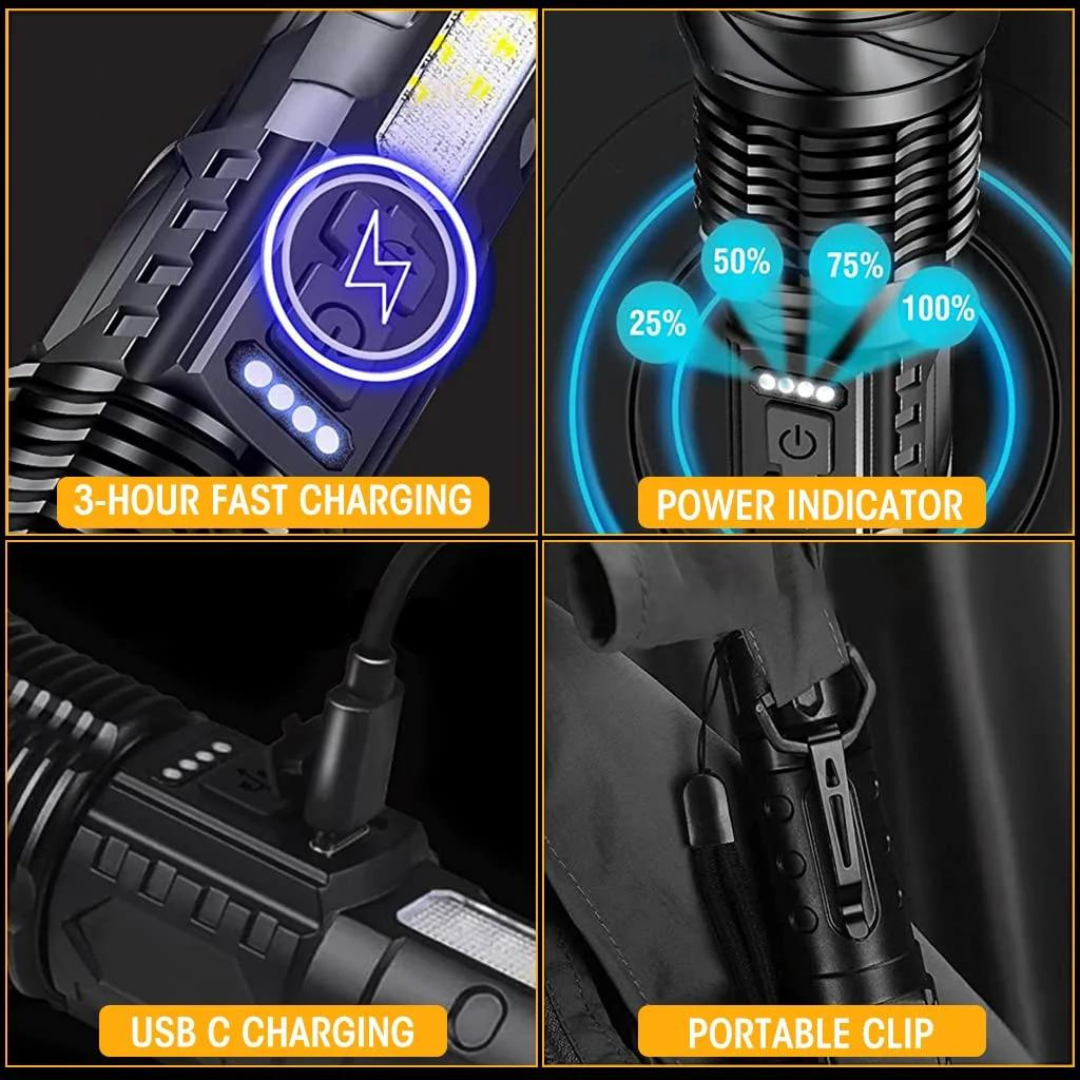 SuperFlashlight 1+1 GRATIS - Multifunksjonell Oppladbar Lommelykt