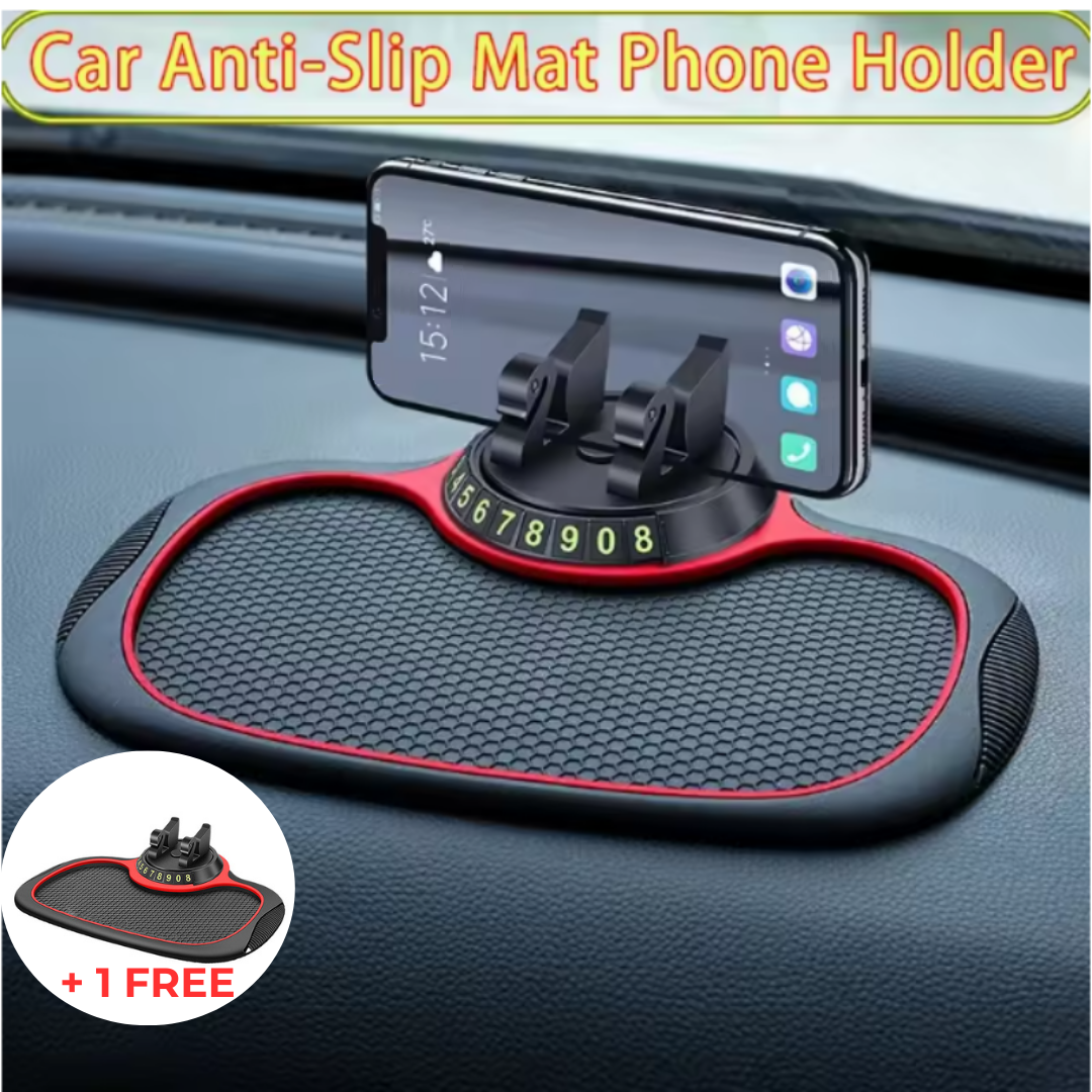 Holder360° PhoneMat 1+1 GRATIS: Multifunksjonell Sklisikker Dashbord Telefonmatte