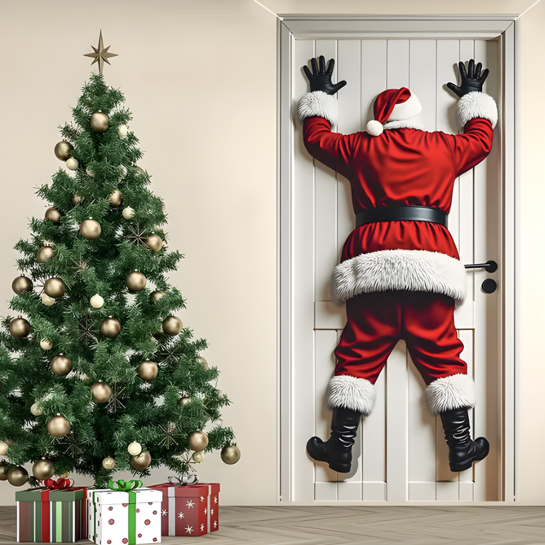 Icone™ HangingSanta: Julebakgrunn Hengende Julenisse Dørdekorasjon