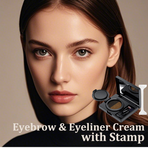 EyeStamp 1+1 GRATIS - Dobbeltfarget Eyeliner Og Øyenbrynskrem Stempelsett