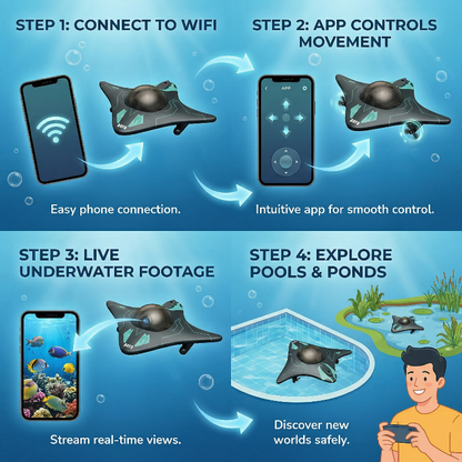 SeaDrone - App Styret Real-Time Visning Underwater Drone Kamera