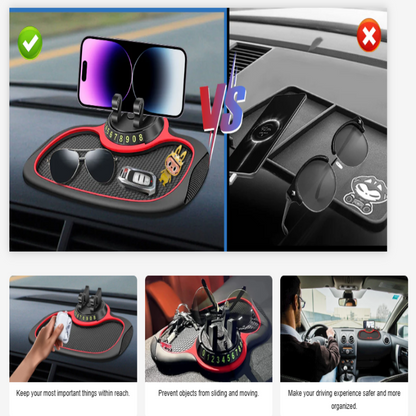 Holder360° PhoneMat 1+1 GRATIS: Multifunksjonell Sklisikker Dashbord Telefonmatte