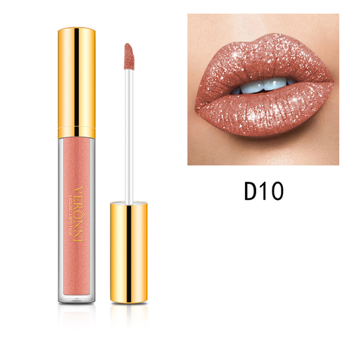 GlitterLipstick 1+1 GRATIS: Langtidsholdbar Letvægts Skinnende Glimmer Læbestift