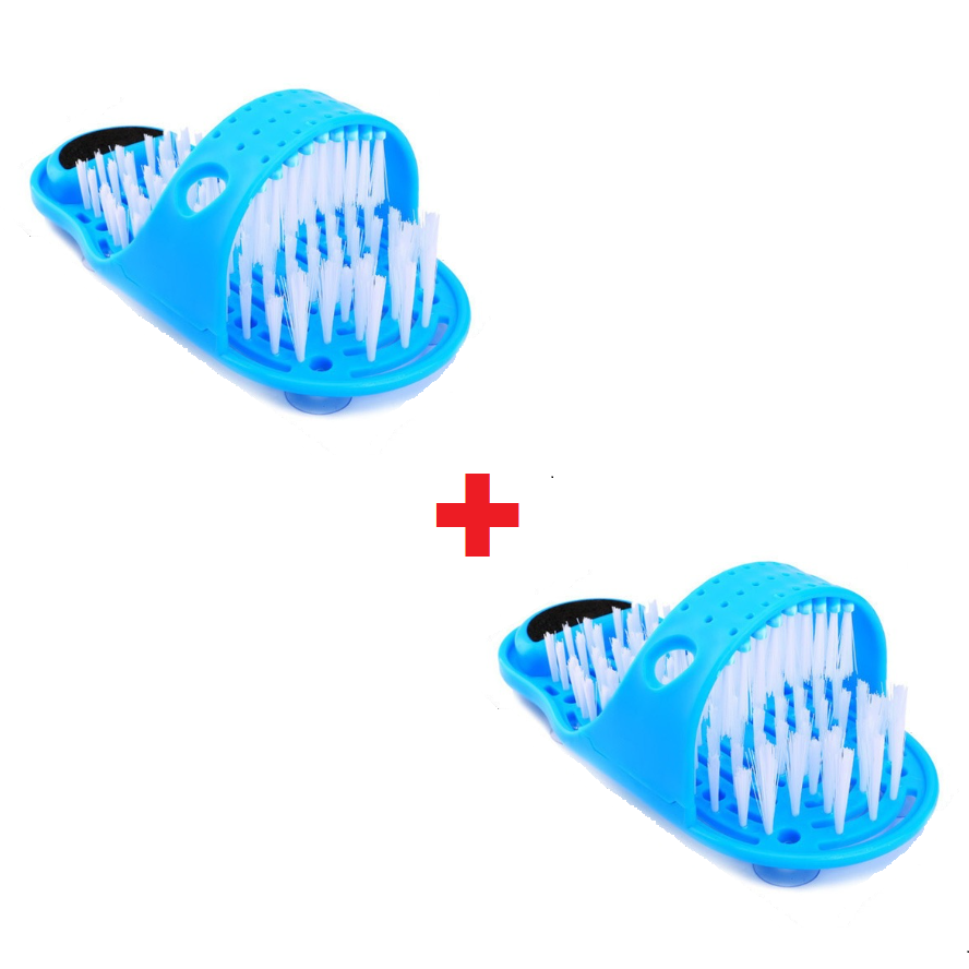 FootBrush™ 1+1 GRATIS: Eksfolierende Bade-Hjemmesko Med Fodsugningsbørste