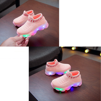 Kletshuts™ GlowShoes: Lys Op Børn Sneakers Farverig Blinker Slip På Sko
