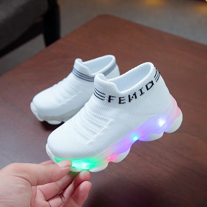 Kletshuts™ GlowShoes: Lys Op Børn Sneakers Farverig Blinker Slip På Sko