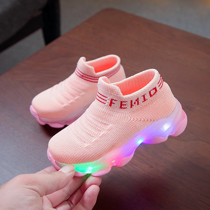 Kletshuts™ GlowShoes: Lys Op Børn Sneakers Farverig Blinker Slip På Sko
