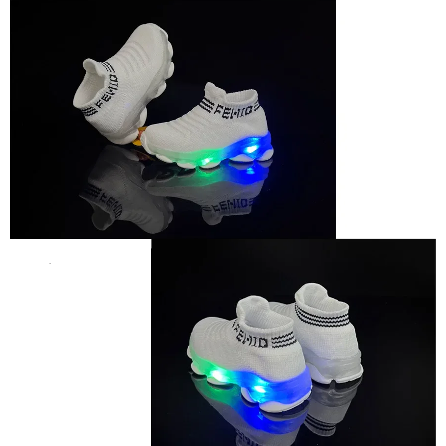 Kletshuts™ GlowShoes: Lys Op Børn Sneakers Farverig Blinker Slip På Sko