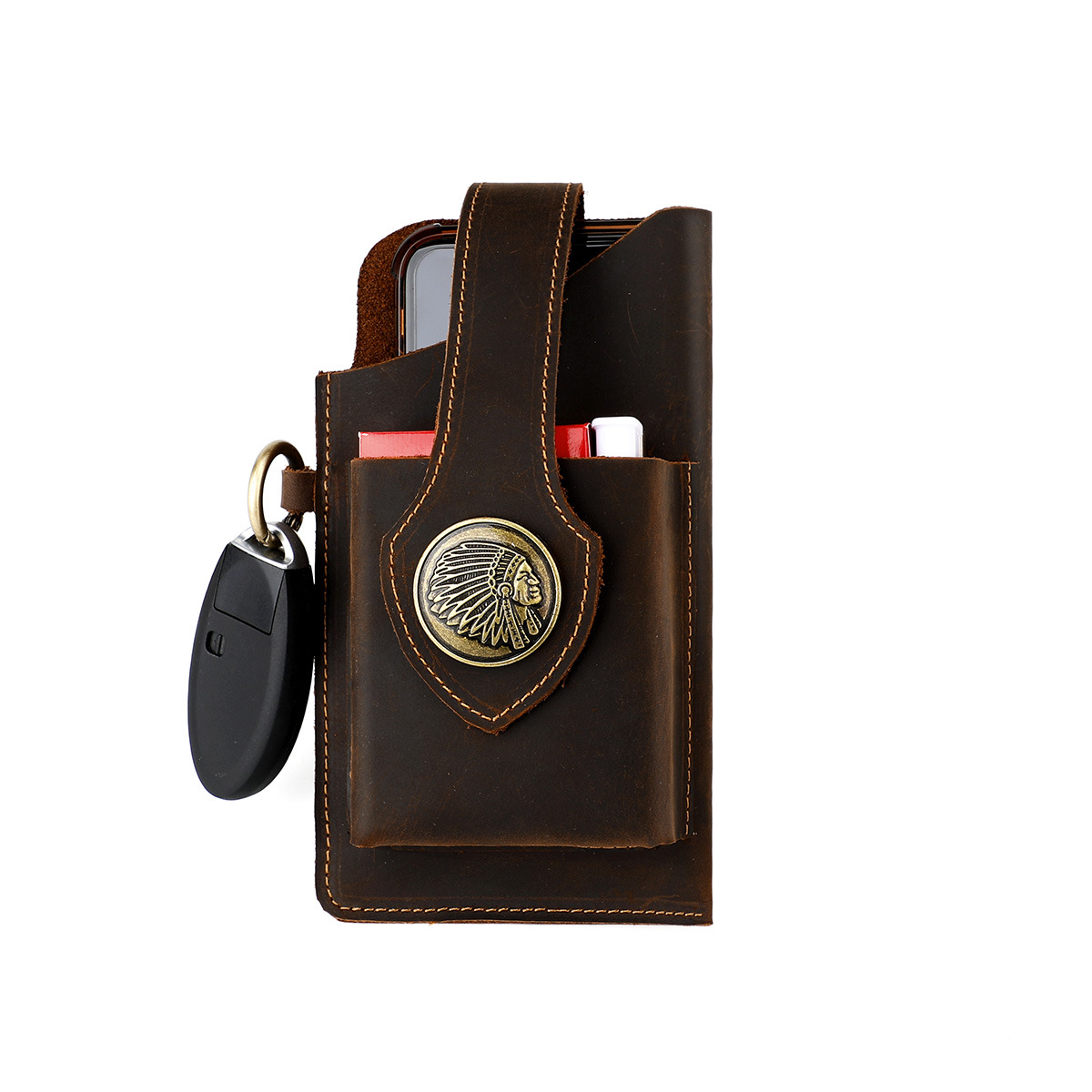 Icone™ BeltPouch: Multifunksjonell Skinn Vintage Stil Belteveske