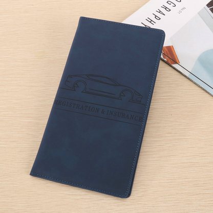 Icone™ DocumentWallet 1+1 GRATIS: Premium Bilregistrering Forsikring Organizer Dokument Lommebok