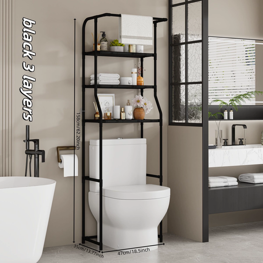 GlideHold® Baderomshylle: Stilfull Minimalistisk 3-Nivås Baderomshylle