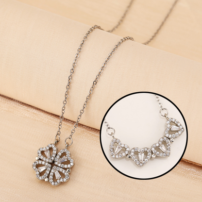 Jewelance™ CloverNecklace 1+1 GRATIS: Stilfuld To-Stil Magnetisk Hjerte Kløver Halskæde