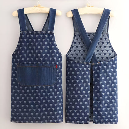 Icone™ DenimApron: Stilfullt Komfortabelt Cross-Back Denimforkle