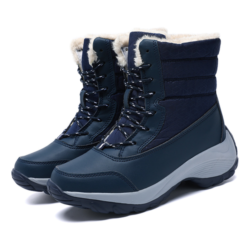 Happy™ ComfyBoots: Kvinders Chunky Platform Snørebånd Høj-Skære Comfy Støvler