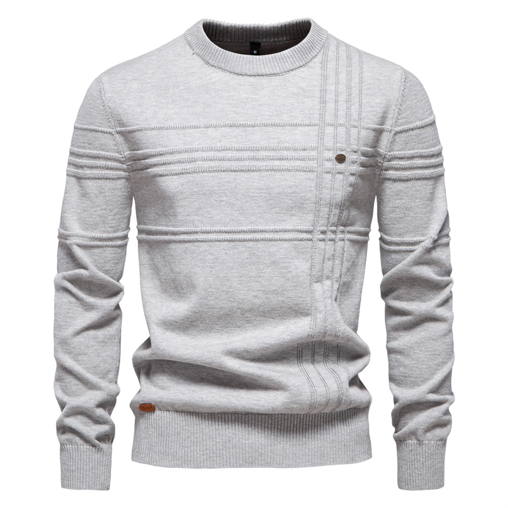 Icone™ StylishSweater: Herre Rund Hals Lunt Stilfuldt Sweater