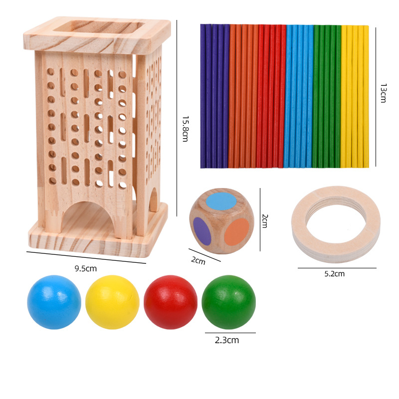 Kletshuts™ StickTower: Klassisk Montessori-inspirert stikktårn stablingsspill