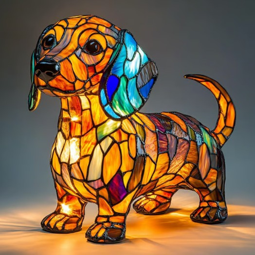 Ledsen™ DogLamp: Moderne Kunstnerisk Flekkete Ambient Hundelampe