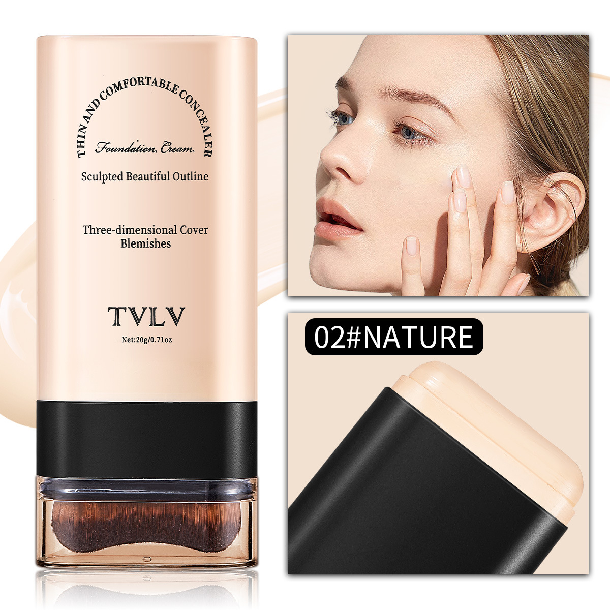 FoundationStick 1+1 GRATIS: Glatt Naturlig Dekning Foundationstick På Farten