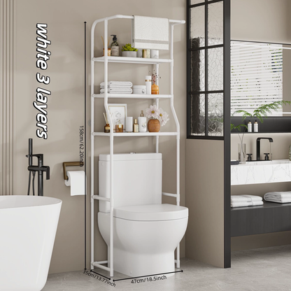 GlideHold® BathroomShelf: Stilfuld Minimalistisk 3-Niveau Badeværelseshylde