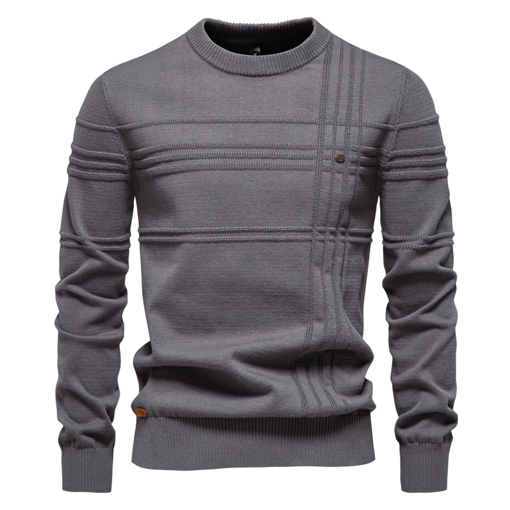 Icone™ StylishSweater: Herre Rund Hals Lunt Stilfuldt Sweater