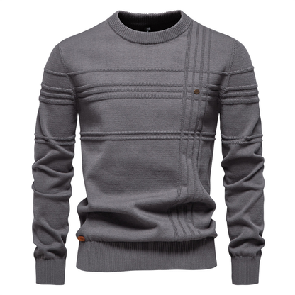 Icone™ StylishSweater: Herre Rund Hals Lunt Stilfuldt Sweater