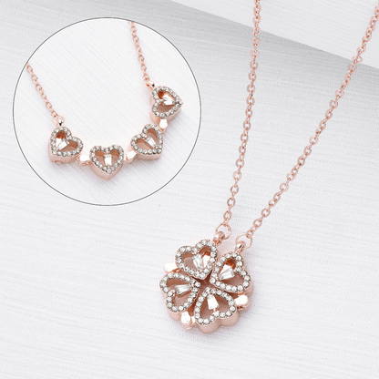 Jewelance™ CloverNecklace 1+1 GRATIS: Stilfuld To-Stil Magnetisk Hjerte Kløver Halskæde