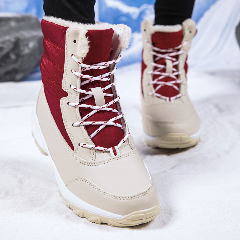 Happy™ ComfyBoots: Kvinders Chunky Platform Snørebånd Høj-Skære Comfy Støvler