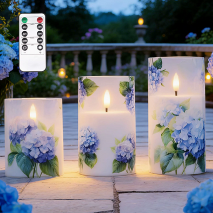 Ledsen™ FloralCandle: Hygge Elegant Glød Delikat Blomsterprint LED Lysestage Sæt