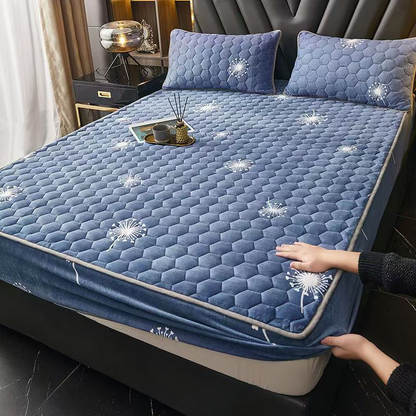 Icone™ CozyBedsheet: Tæt-Fittende Tykk Tekstureret Hyggeligt Sengetøj