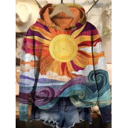 Icone™ SunsetShirt: Stilfuld Tilfældig Langærmet Livlig Solnedgangsskjorte