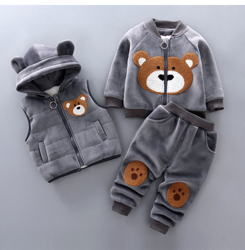 Kletshuts™ BabySet: Tre-Delt Koordineret Teddy Bamse Baby Sæt