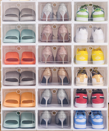 ShoeBox 5+5 GRATIS: Nem Adgang Stabelbar Gennemsigtig Vend-Top Sko Boks Opbevaringsskuffe