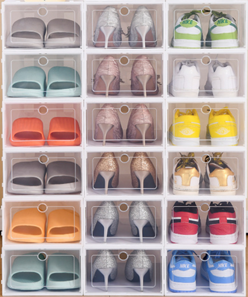 ShoeBox 5+5 GRATIS: Nem Adgang Stabelbar Gennemsigtig Vend-Top Sko Boks Opbevaringsskuffe