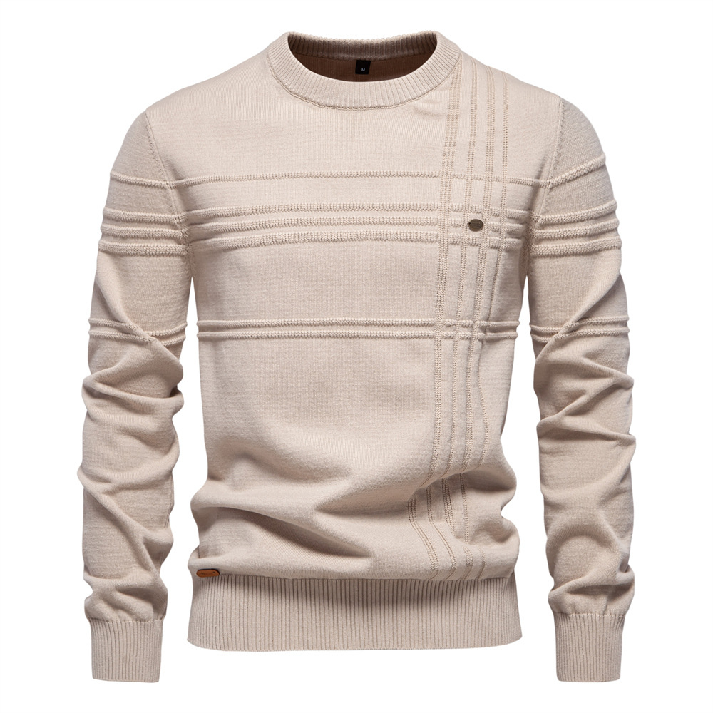 Icone™ StylishSweater: Herre Rund Hals Lunt Stilfuldt Sweater