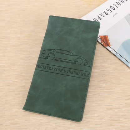 Icone™ DocumentWallet 1+1 GRATIS: Premium Bilregistrering Forsikring Organizer Dokument Lommebok