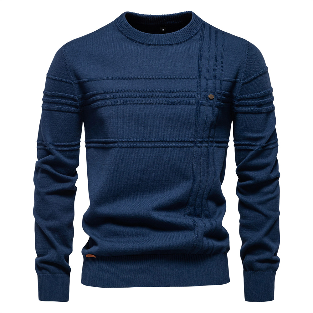 Icone™ StylishSweater: Herre Rund Hals Lunt Stilfuldt Sweater